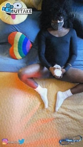 Sexy Black Fem Stroking Dick with Cumshot/Fleshlight Creampie
