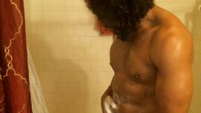 Ebony Model Mickal Takes a Shower