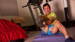 Webcam leg stretches