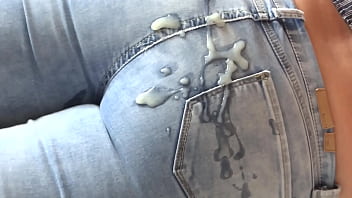 My step brother-in-law&#039_s big cock makes me cum on my ass with my jeans on