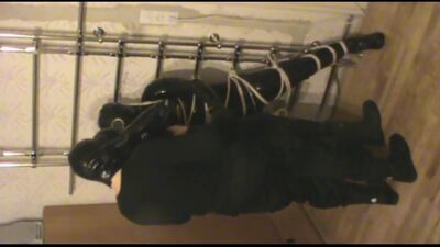 Tied up bloke is having fun in some gay action