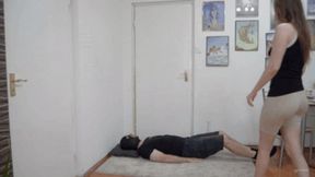 Mistress Cassie Walking On Slave (HD)