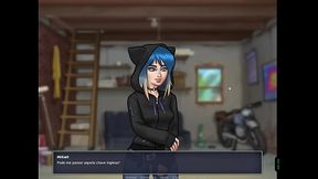 Emo goth girl rides a big-dicked motorcycle on hot summer day