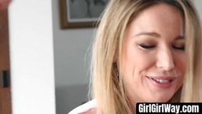 GirlGirlWay com - Lesbians Madison Missina and Jessie Lee Pierce in intense scissoring action