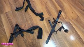 Leather Self-bondage in My Favourite Pussy-perfect Position Begging to Be Used