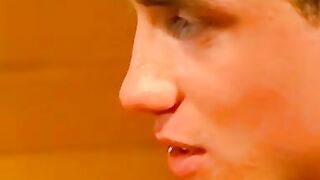 Sexy twinks Adam and Franco having rough sex in a sauna