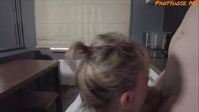 Mature Step Mommy Gets Fucked Thru Her Panties and Pantyhose From Son's Best Friend