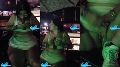 BBW Latina squirts thick on Bianca VIP terrace in Las Piedras