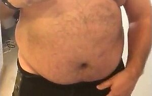 Fat Bear Stroking His Big Cock