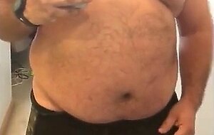 Fat Bear Stroking His Big Cock