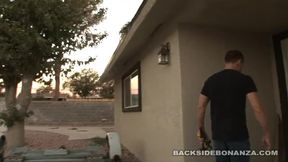 BACKSIDE Slut housewife Sara Jay Fucks plumber while fixing pipes