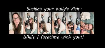 Facetiming my Step-SON while I suck his bully's dick