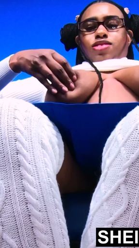 Chesty Ebony Model Sheisnovember's Enormous Areolas &amp; Nipples Dangling On Massive Udders Squeezed &amp; Licked During Photo   Clip 1