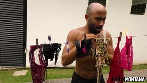 Tainara Paraizo catches neighbor thief and gives him a face full of her pussy