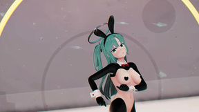 blue archive yuuka hentai undress dance teddy bear playboy girl mmd 3d clear blue hair