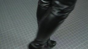 Rubber cock ring and glans play