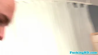 Czech brunette bride Jessica Fiorentino takes five cocks in her mouth