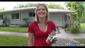 Teen Amateur Babe takes a public cash dump