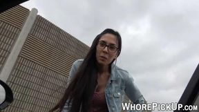 Dirty Nerdy Whore Devoured Doggystyle After Blowjob In Car