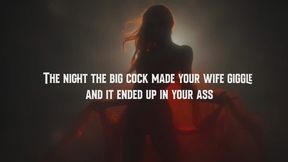 The night the big cock made your wife giggle and it ended up in your ass
