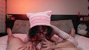Horny Nerdy Egirl Throats Your Dick to get Her Glasses Covered with Your Cum