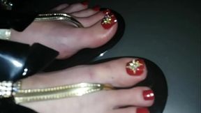 Lady L Sexy Flip Flops and Red Nails.(video Short Version)