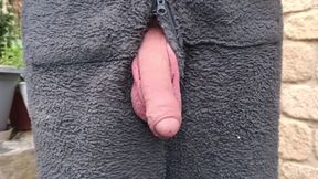 Big Cock Close up Outdoor Onesie Wank Dripping Cum