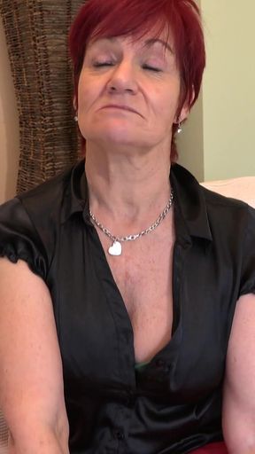 Naughty Mature Redhead Linda Bribes the Officer by Offering Her Body