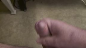 My Friend Sits in a Chair and Jerks off His Cock While Watching Video