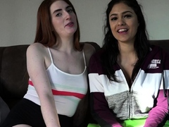 Amateur real small titted party teen slammed in gym class