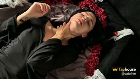 Morticia Inspired Gothic Cosplay, Coffin Dildo Solo