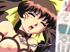 Chained hentai teen slit filled with toys
