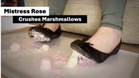 Mistress Rose Crushes Marshmallows in Black Ballet Flats 720p