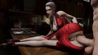 Final Fantasy 7 remake: Scarlet Blacked - Her First Time Anal w/ Monster bbc into the Kitchen Table