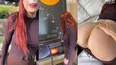 Redhead Odette Fox teases in lingerie then gets a big cock in her ass