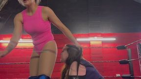 Blonde Barbie dominates giantess with asss
