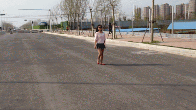Martina starts the car