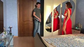 Horny MILF seduced and helped her pervy stepson cum before New Years Eve party.