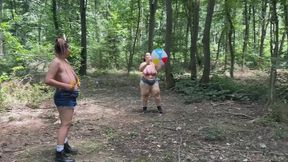 Volley ball in the woods- BBW milfs Roxanne Miller, HugeBoobsErin and SweetheartMiaBBW make you cum with huge boobs, bouncing boobs, bbw bodies, running, playing in woods, humor, huge boobs bouncing, bbw struggle and sexy goddesses having fun
