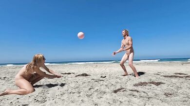 Fit Blonde Vlog Destroyed By Naked Volleyball At Public Nudist Beach Gushing