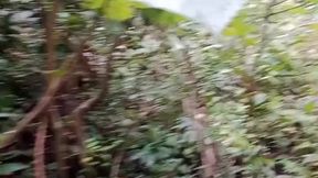 Colombian beauty fucks hard in a ravine