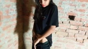Fucking a virgin girl sitting on the farmhouse on a summer day