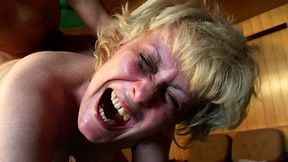 Nymphomaniac granny screams with happiness to be fucked again