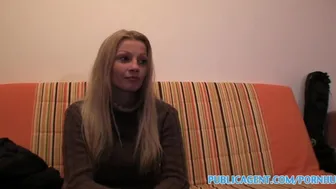 Hot blonde with big tits fucks her neighbor in public