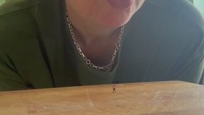 Devouring the tiny vermin giantess vore