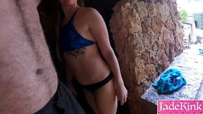 Cute girl with round ass fucked in public sauna