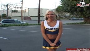 Petite blonde cheerleader teen pick up for sex in a car