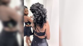 Blowjobs in Stalls with Mature Ebony Female and Relative