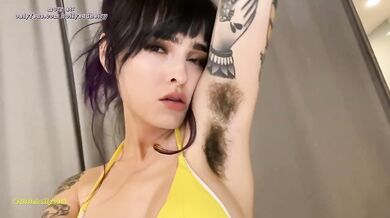 Hairy armpit milf blows her juicy pussy raw POV