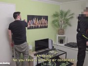 Straight Co-worker of the previous installer, comes over to repair my AC and gets a blowjob